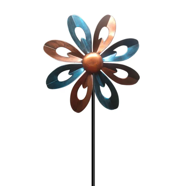 Windmill Retro Garden Plugin Decoration Red Copper Gold And Blue - Shop at LoveMi