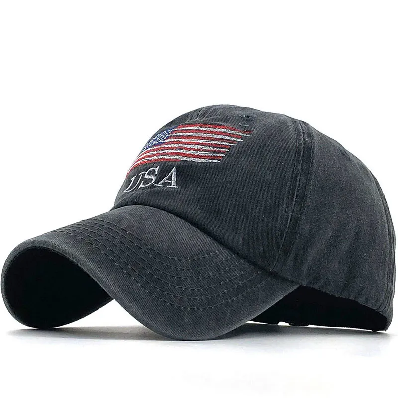 Washed Distressed Letters Baseball Cap All-match Trendy Men And Women - Black