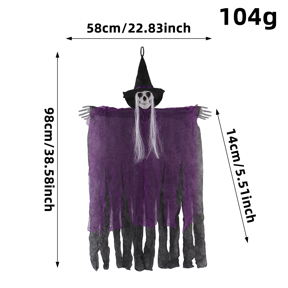 Halloween Skull Witch Hanging Ornament, picture 6 of 6