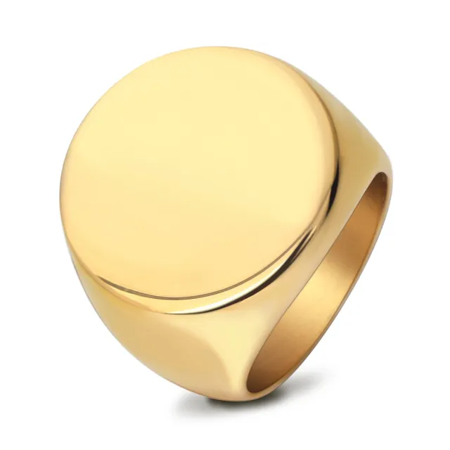 Stainless Steel Glossy Laser Ring Gold - Shop at LoveMi
