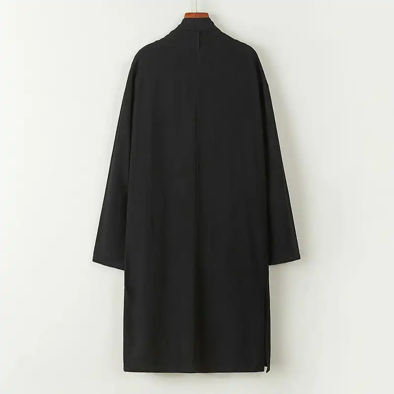 Men's Mandarin-collar Mid-length Trench Coat