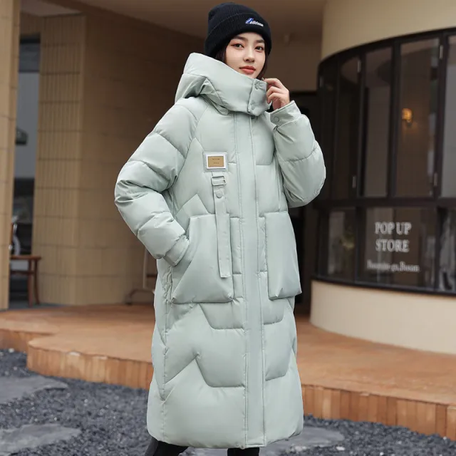 Detachable Hat Women's Mid length Thickened Women's Coat Bean Green - Shop at LoveMi