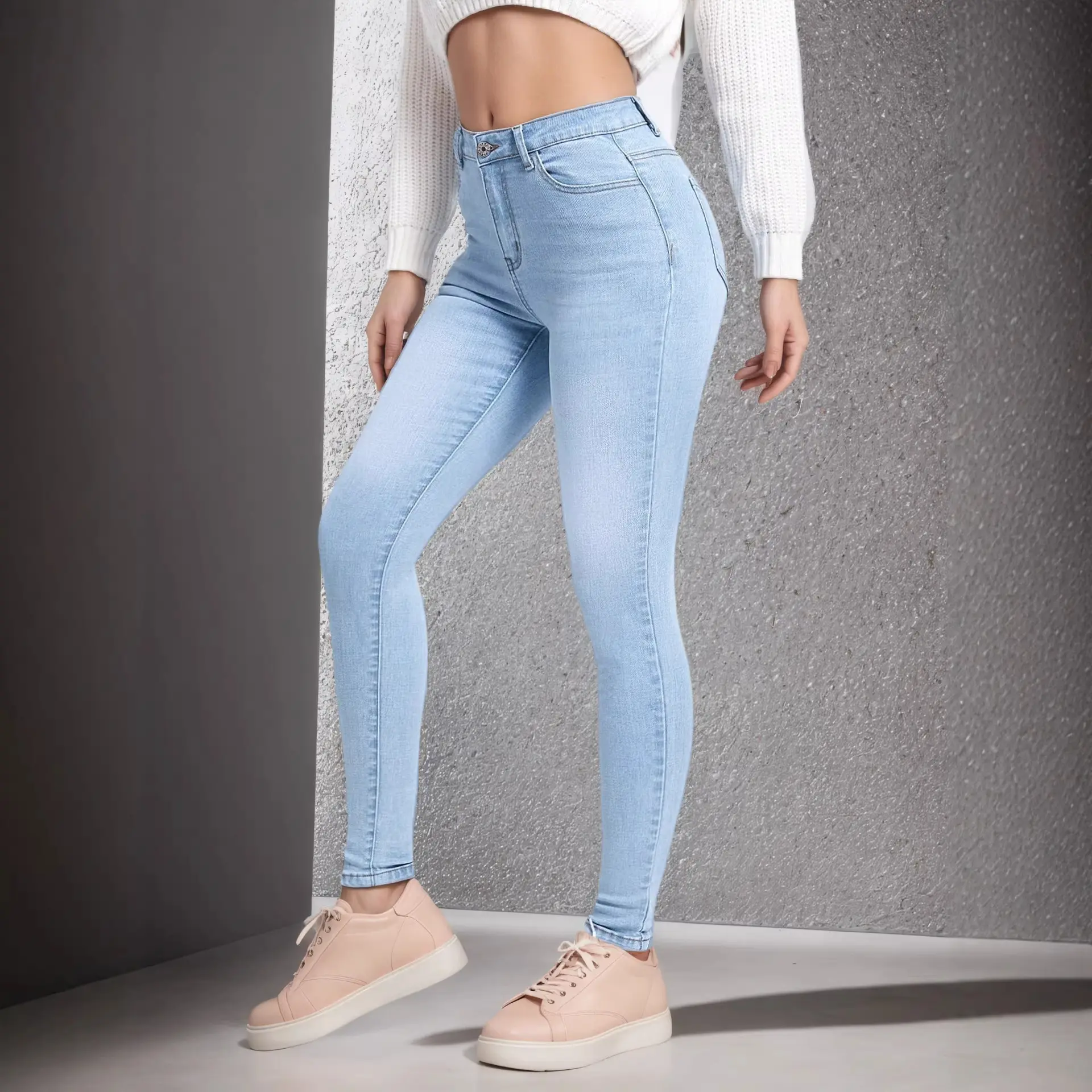 Stretchy Slim-fit Skinny Jeans High-waisted
