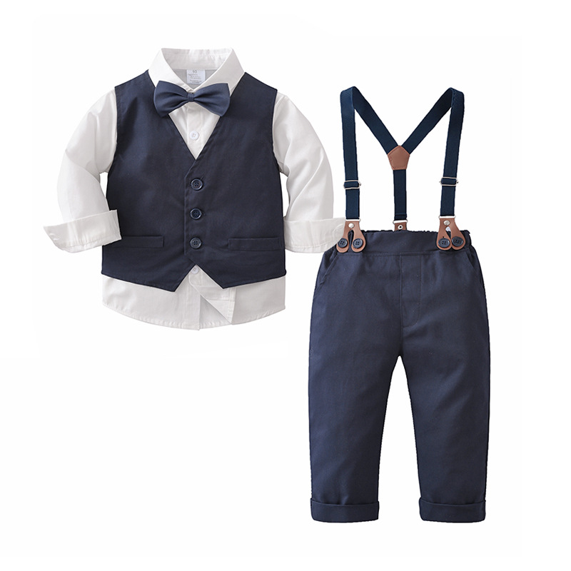 Boys Baby Gentleman Vest Suit Three-Piece Set