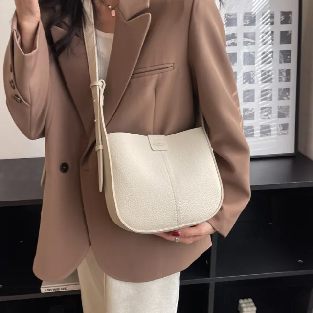 Women's Stylish Simple And Versatile Shoulder Bag Beige - Shop at LoveMi