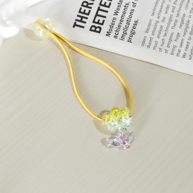 Tulip Rubber Band Hair Band Gradient Color High Elastic Headdress Yellow - Shop at LoveMi