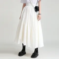 Inner Lining Spun Yarn Puffy Multi-layer Big Hem Skirt - White - View 1
