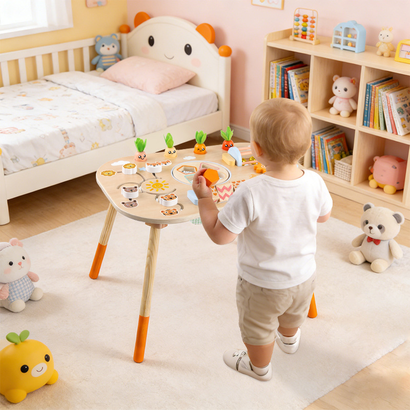 6-in-1 Multi-functional Game Table Wooden Pull The Radish Game — foto 4