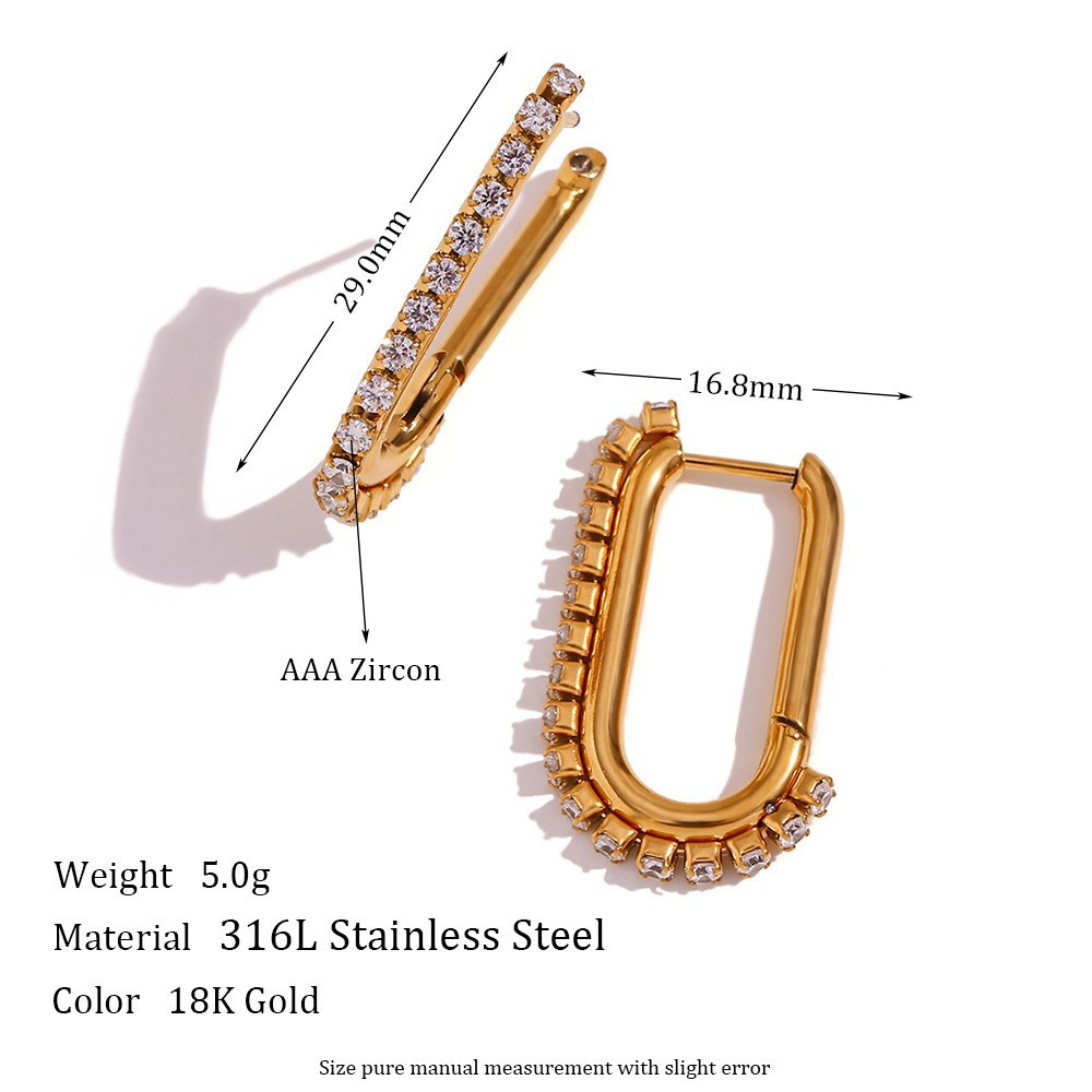 Women's Stainless Steel 18K Gold Plating Vintage Earrings