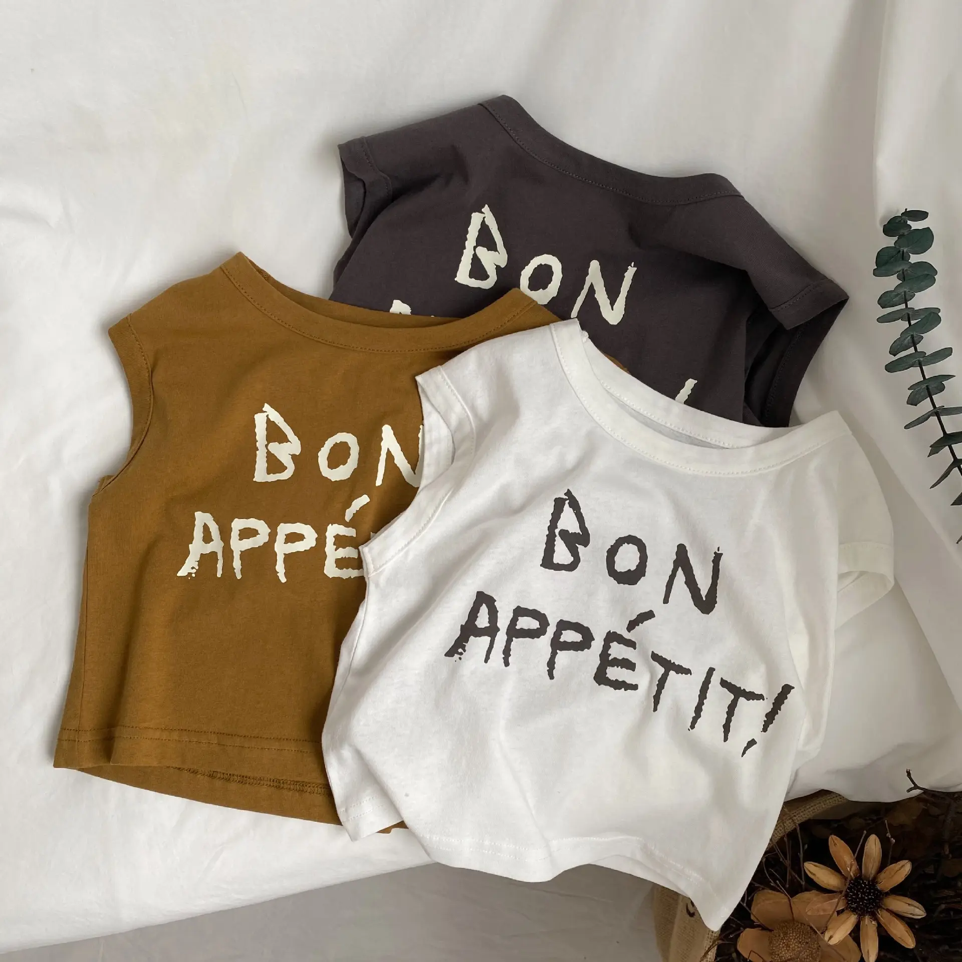 Children's Letter Printed Sleeveless Vest