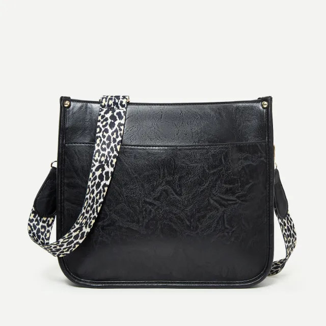 Crossbody Leopard Print Shoulder Large Capacity Totes Black - Shop at LoveMi