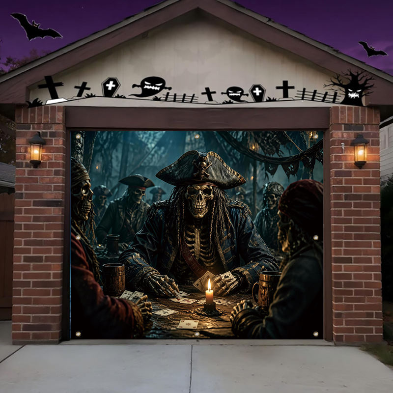 Skull Pumpkin Lantern Decorative Banner