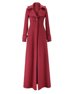 Autumn And Winter Coat Women's Turtleneck Woolen Coat - Wine Red - View 1