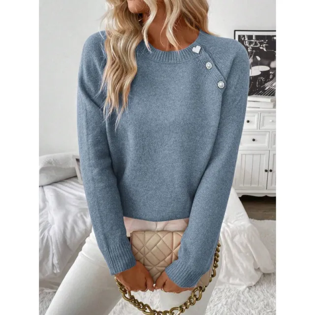 Women's Casual Cardigan Button Knitted Sweater Blue - Shop at LoveMi
