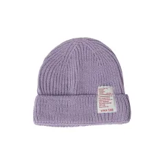 Autumn And Winter New 1980 Labeling Knitted Wool Hat - Purple - View 1