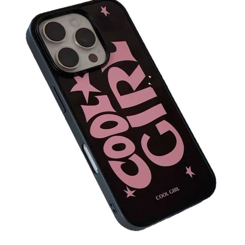 English Creative Star Pattern Simple Black Phone Case - Image 3
