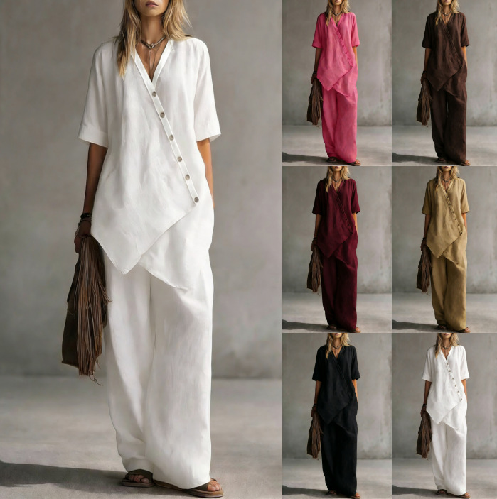 Loose-fitting Short-sleeve Shirt Casual Set