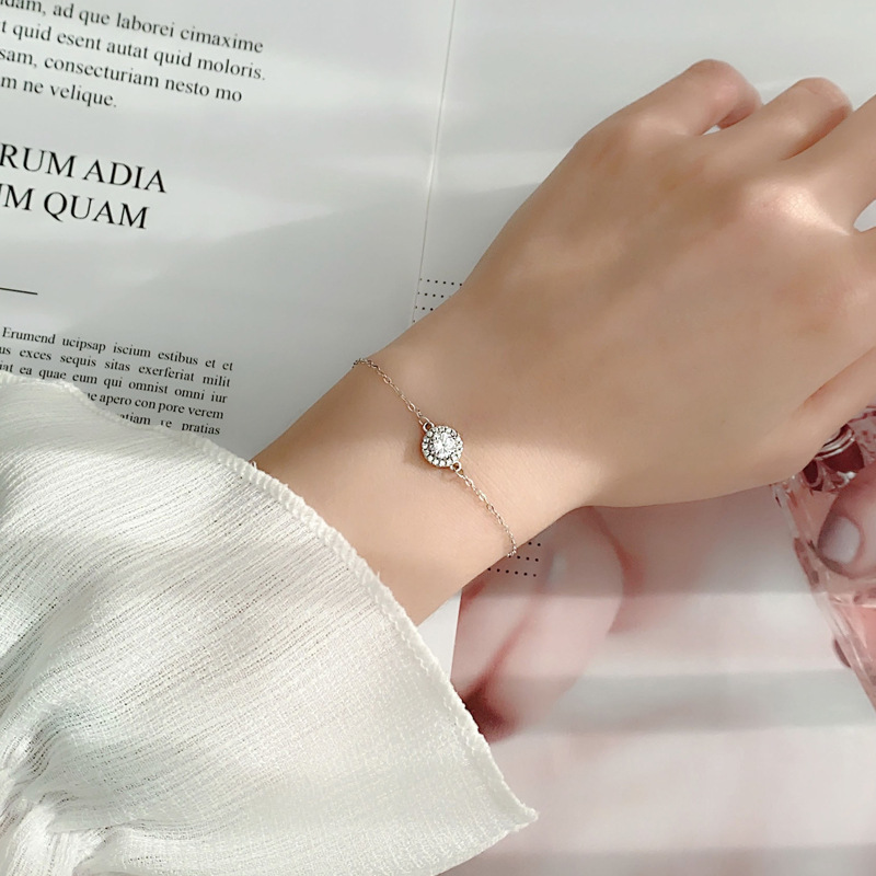 Moissanite 925 Sterling Silver Round Bracelet
