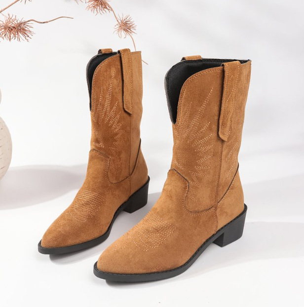 Suede Mid-Calf Boots