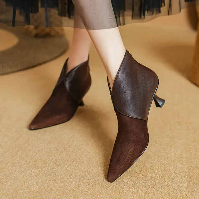 Super Soft Lambskin Ankle Boots For Women Brown - Shop at LoveMi