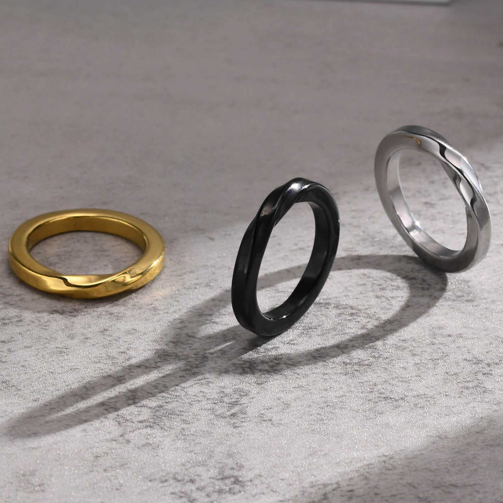 Stainless Steel Mobius Ring Black Ring