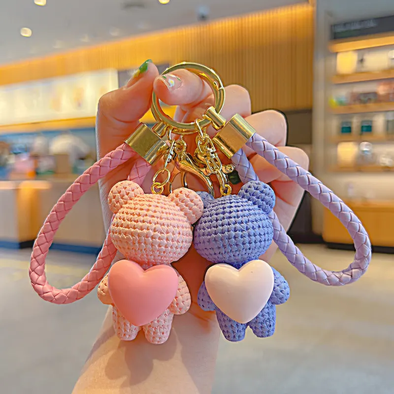 Cartoon Love Heart Little Bear Doll Keychain Internet Celebrity