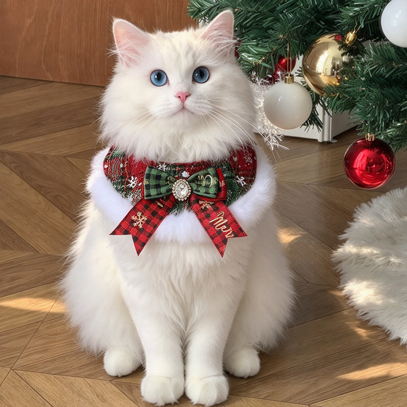 Festive Plaid Pet Scarf