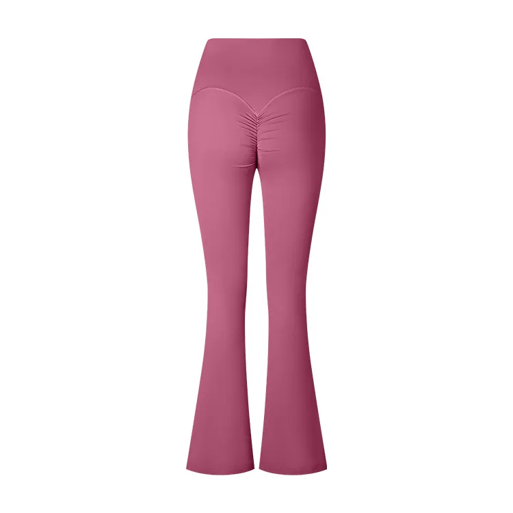 Women's Pure Color Simple Casual High Waist Wide Leg Pants - Wild Rose