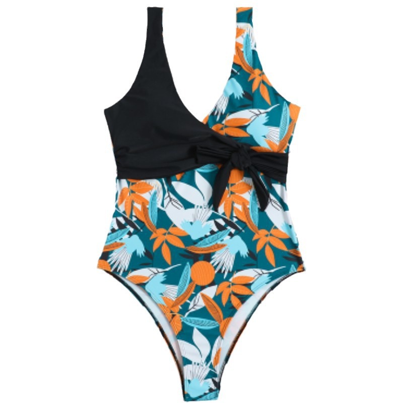 Women's High Waist Polyester Printed One-piece Bikini - Image 2
