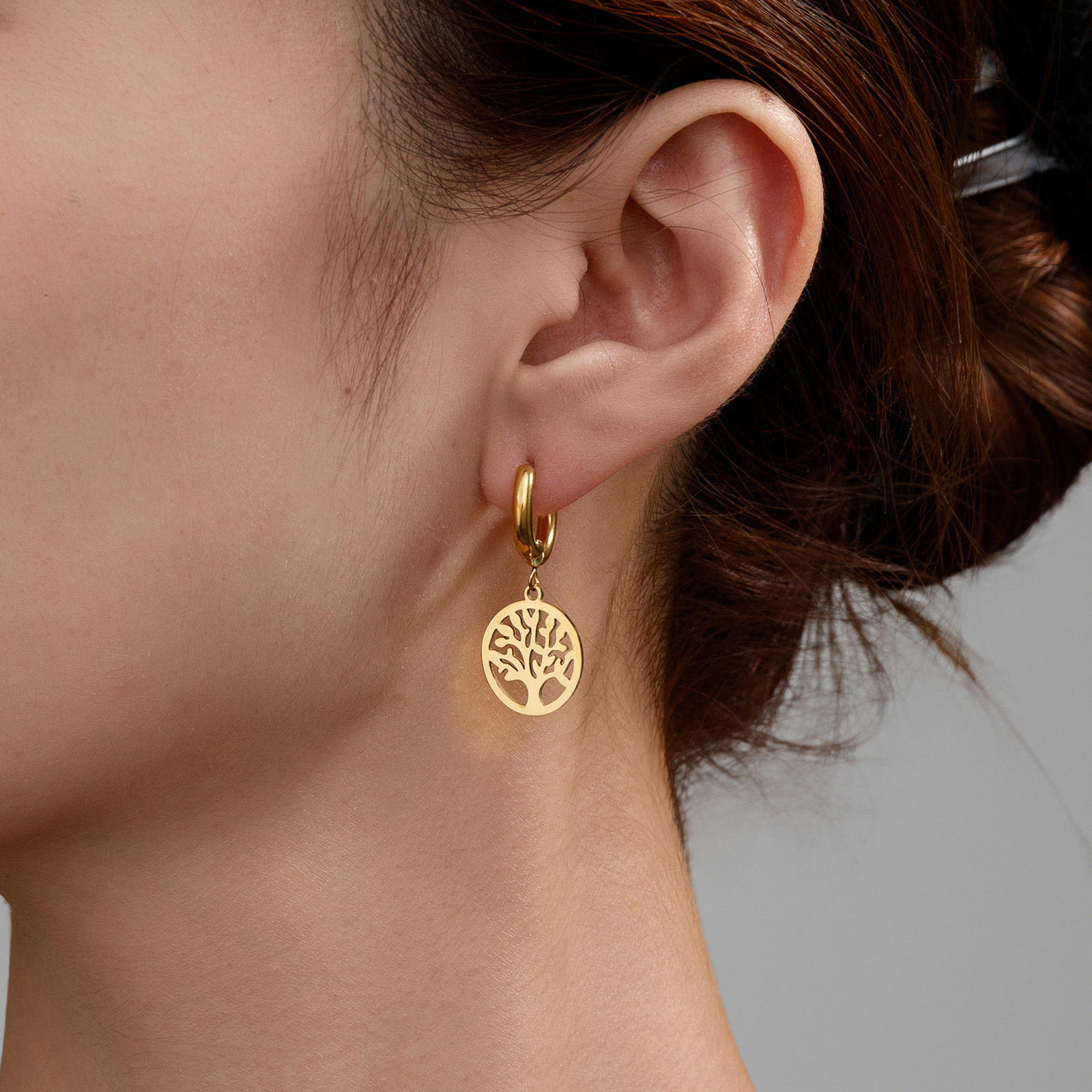 Colorfast Korean-style Stainless Steel Heart Earrings