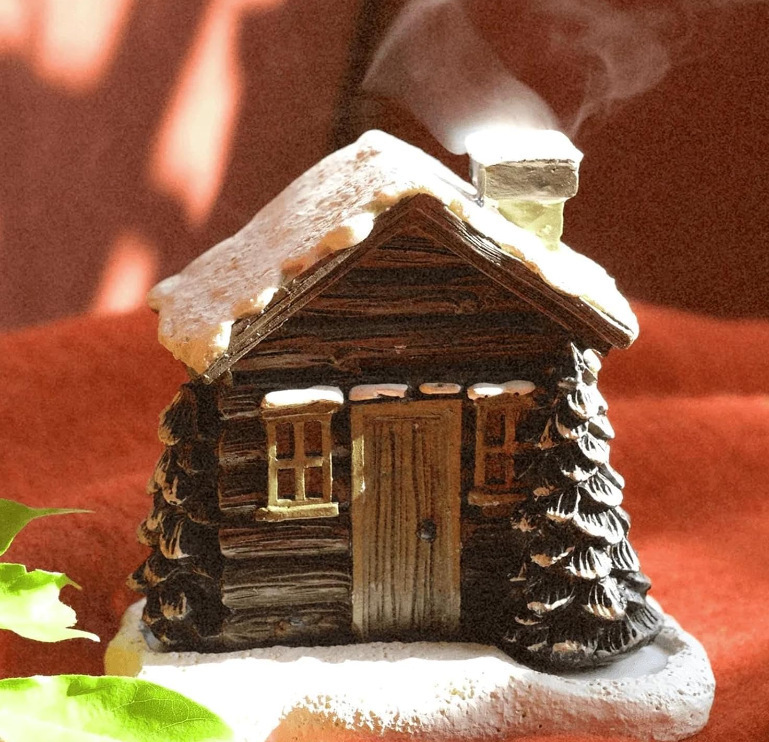 Title 2, Wooden House Snow Winter Incense Cone Burner