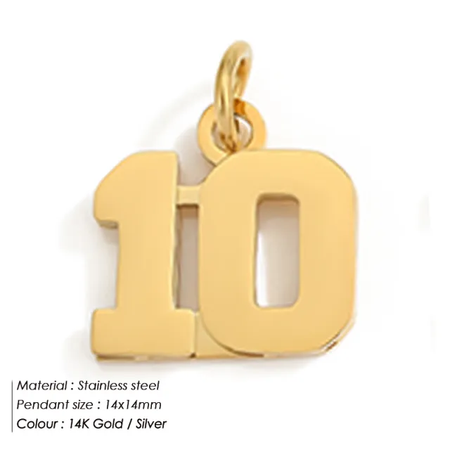 Stainless Steel Digital Accessory Hanging Piece Pendant Yp33065 10 - Shop at LoveMi