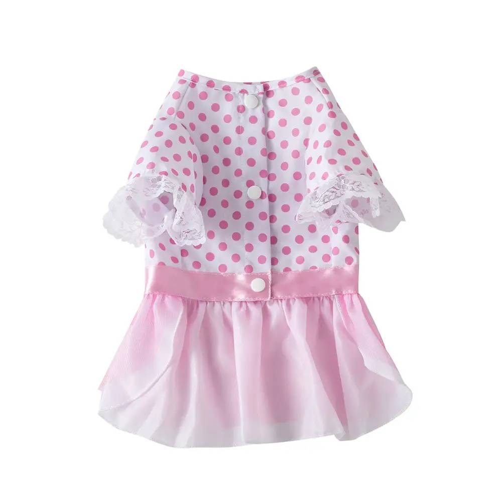 Dog Clothes Pet Polka Dot Breathable Princess Tulle Skirt