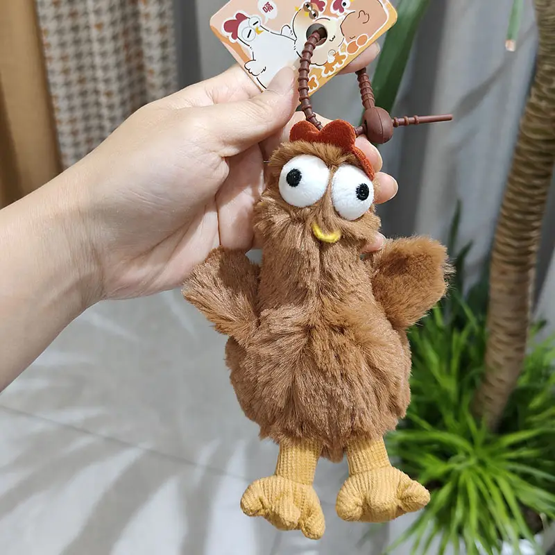 Lower Laying Hens Creative Plush Toy Pendant Creak Plush Pendant Keychain Schoolbag Backpack Hanging Ornament