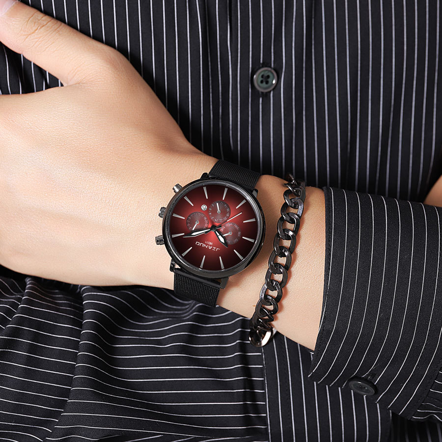 Mens Mesh-band Watch Fashionable Quartz Timepiece With Calendar Suitable For Business And Casual Occasions 2