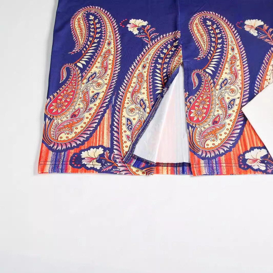 Printed Slim Fit Casual Plus Size Dress