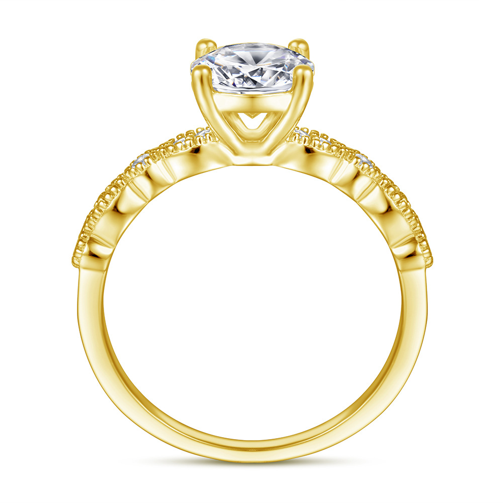 Ornament Wedding Ring Zircon Fashionable Rose Gold