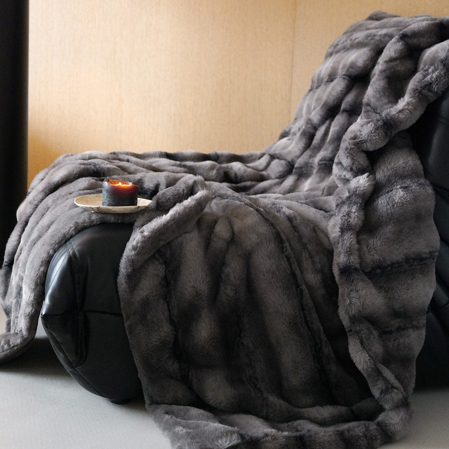 American-style Light Luxury Rabbit Fur High-end Thickened Warm Fleece Blanket