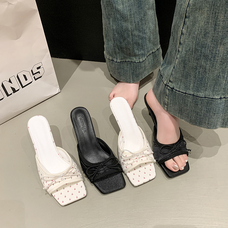 Women's Simple All-Match Bowtie Peep-Toe Sandals