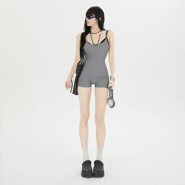 American Jumpsuit Women's Sweet And Spicy Casual Sling Dark Gray - Shop at LoveMi