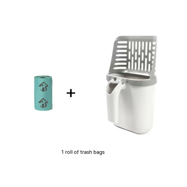 New Portable Cat Litter Scoop Plastic Integrated Combination B Gray - Shop at LoveMi