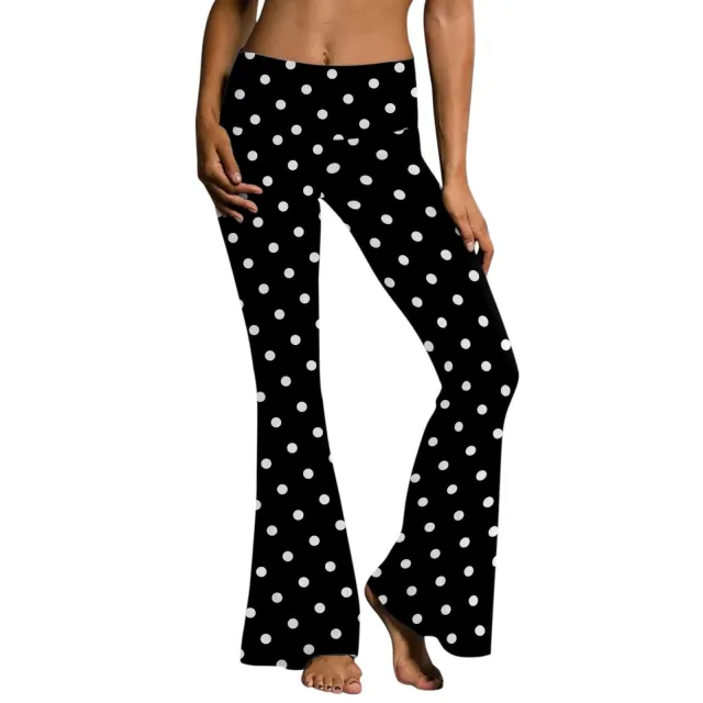 Low Waist Fashion Sports And Leisure Printed Bootcut Trousers Dot S - Shop at LoveMi