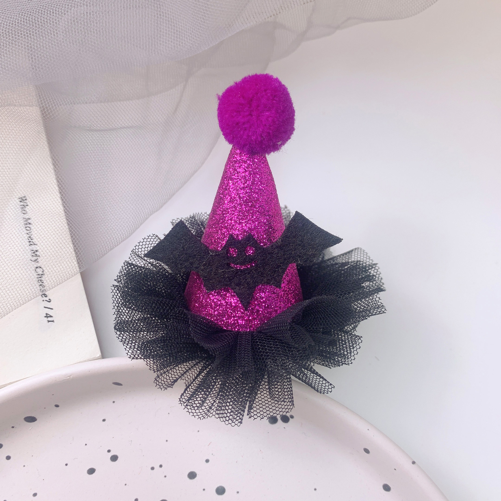 Black Bat Gauze Skirt Hat