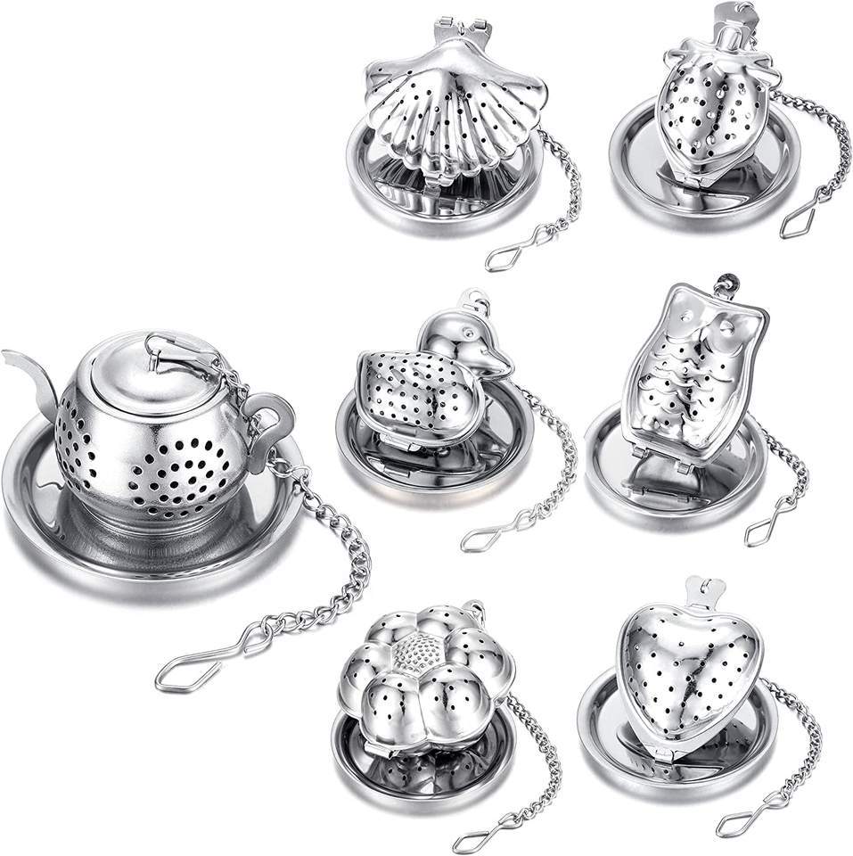 Stainless steel chain tea infuser tea-brewing tool (heart