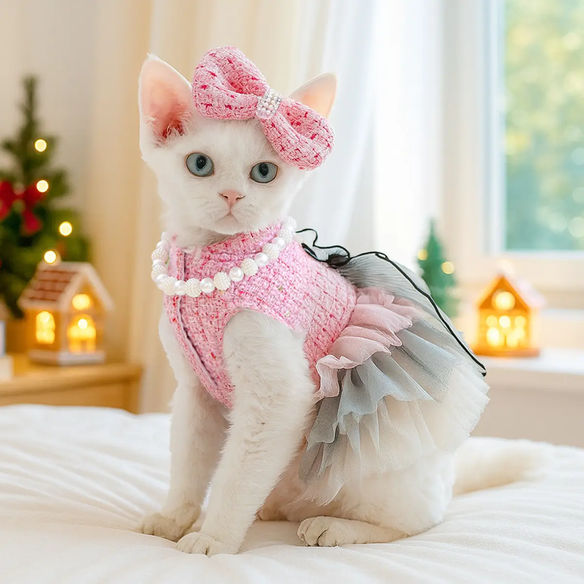 Cute Pet Chanel-Style Bow Hair Clip