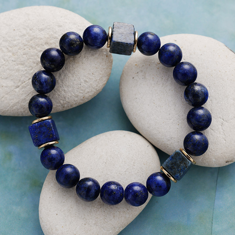 Retro Natural Stone Elastic Handmade Beaded Bracelet