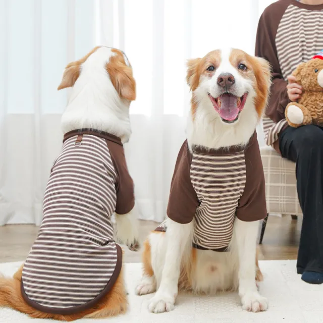 Pet Clothing Striped Large Dog Undershirt 506 Brown Stripes - Shop at LoveMi