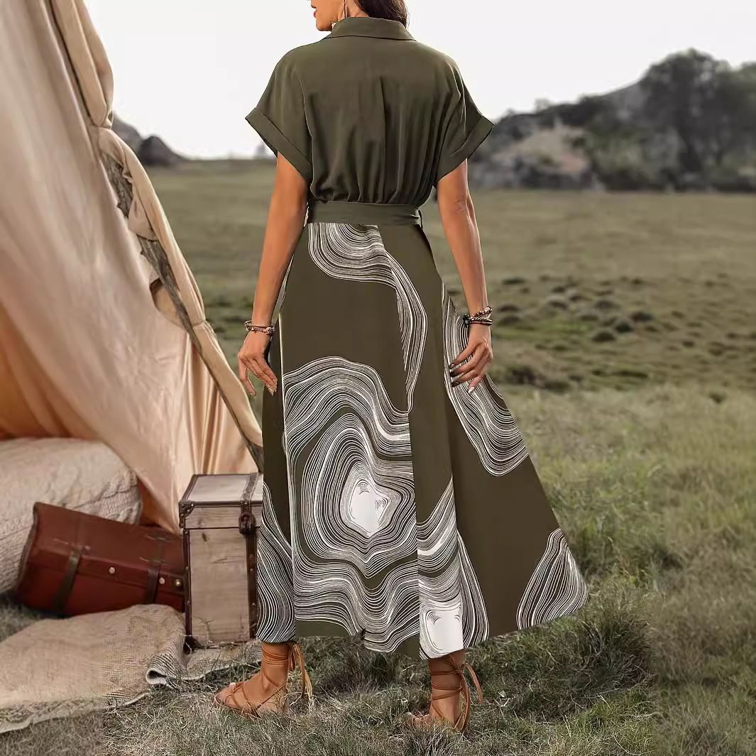 Summer Elegance Temperament Printed Dress