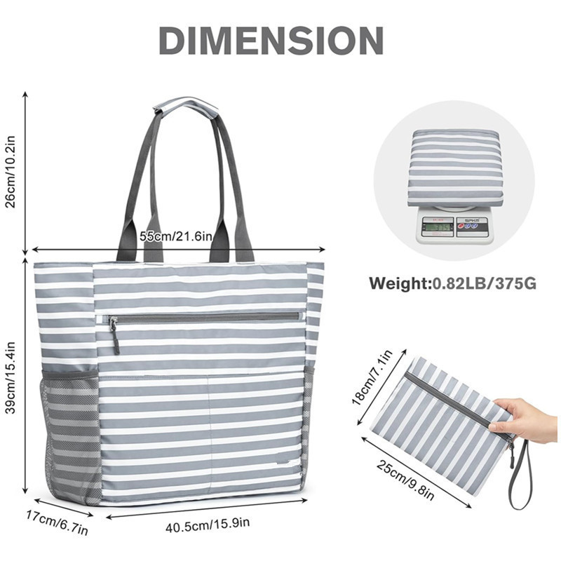 Large Beach Tote Bag Waterproof Sandproof And Foldable - Bags & Accessories