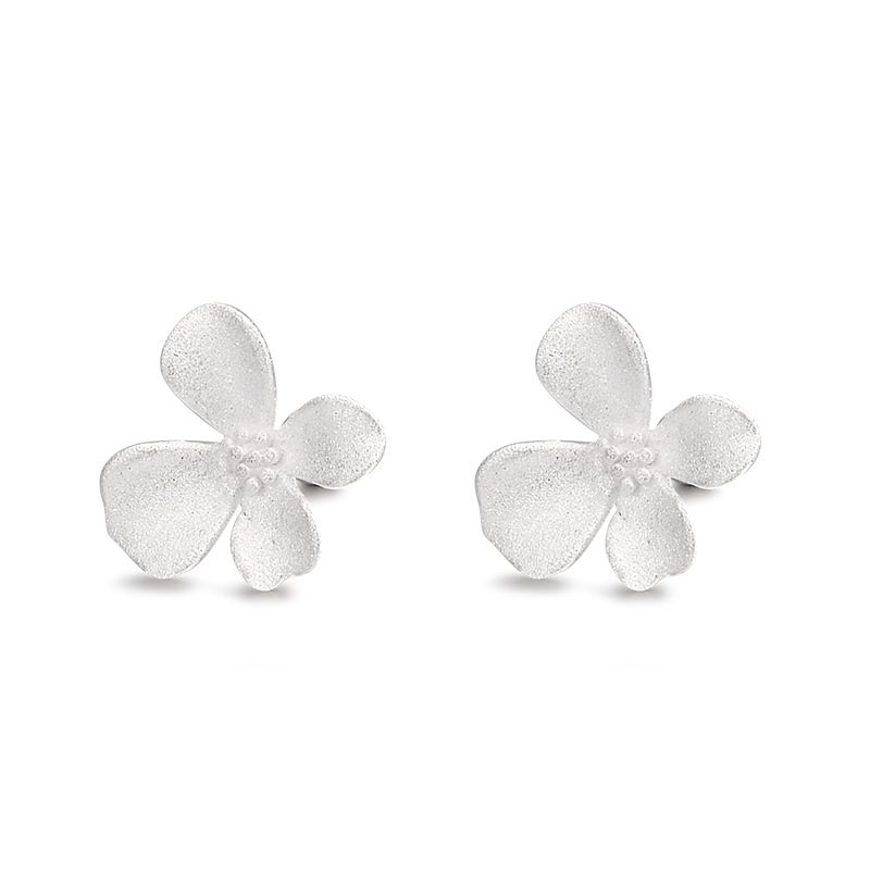 Fresh Simple And Irregular Little Flower Women's Frosted Sweet All-matching Wind Screw Earrings